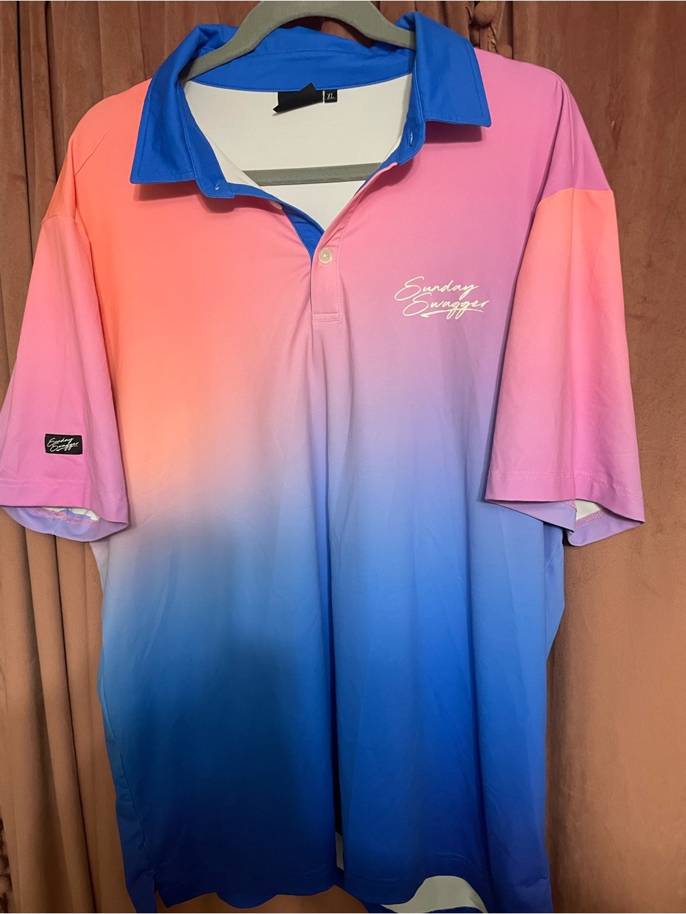 Sunday Swagger ombré multicolor polo shirt